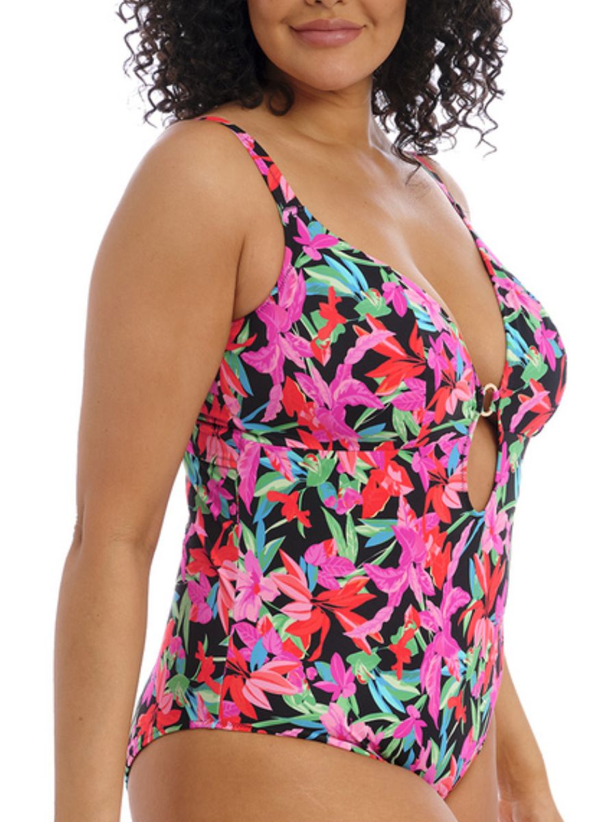elomi savaneta swimsuit black pink