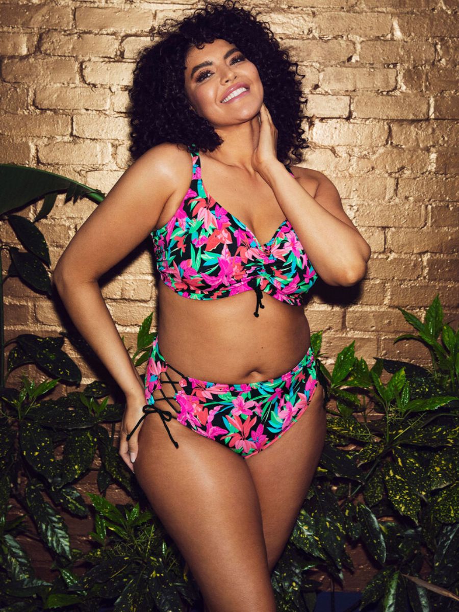 elomi savaneta bikini brief black pink