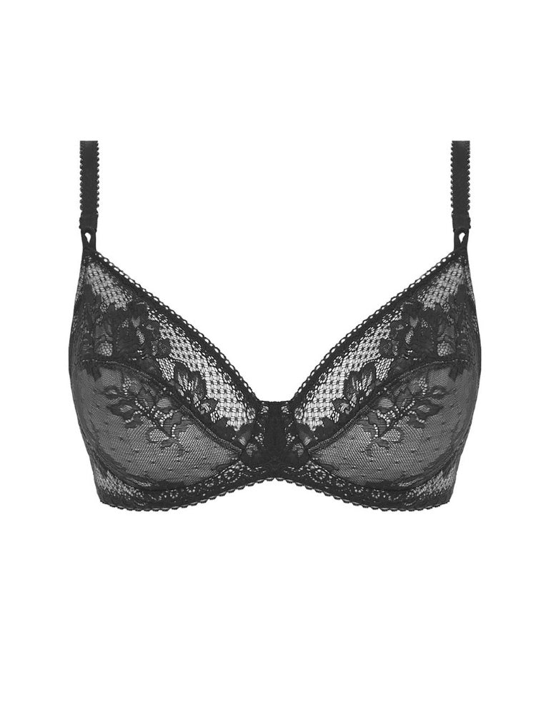 black underwired balcony bra