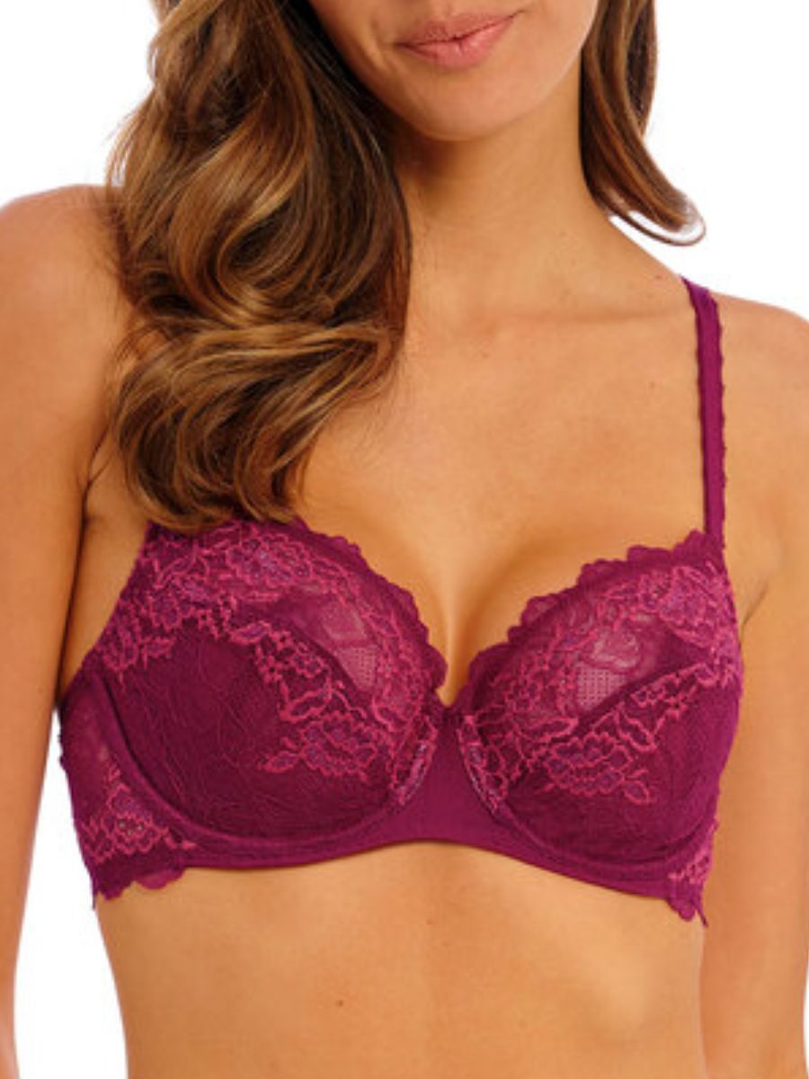 wacoal lace perfection bra red plum