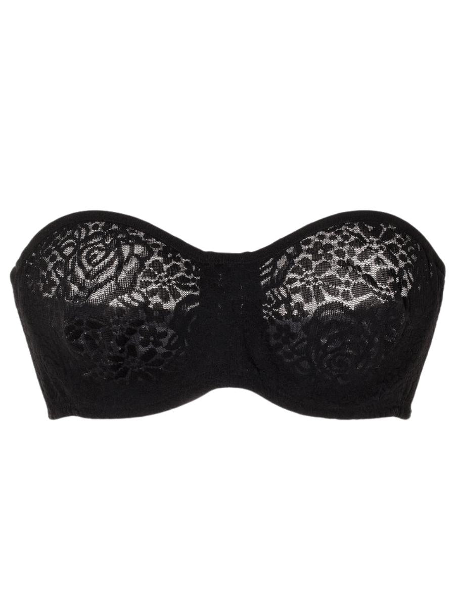 wacoal halo lace strapless bra black