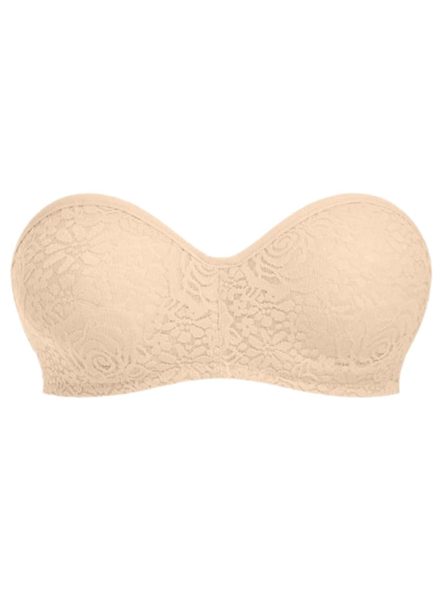 wacoal halo lace strapless bra nude