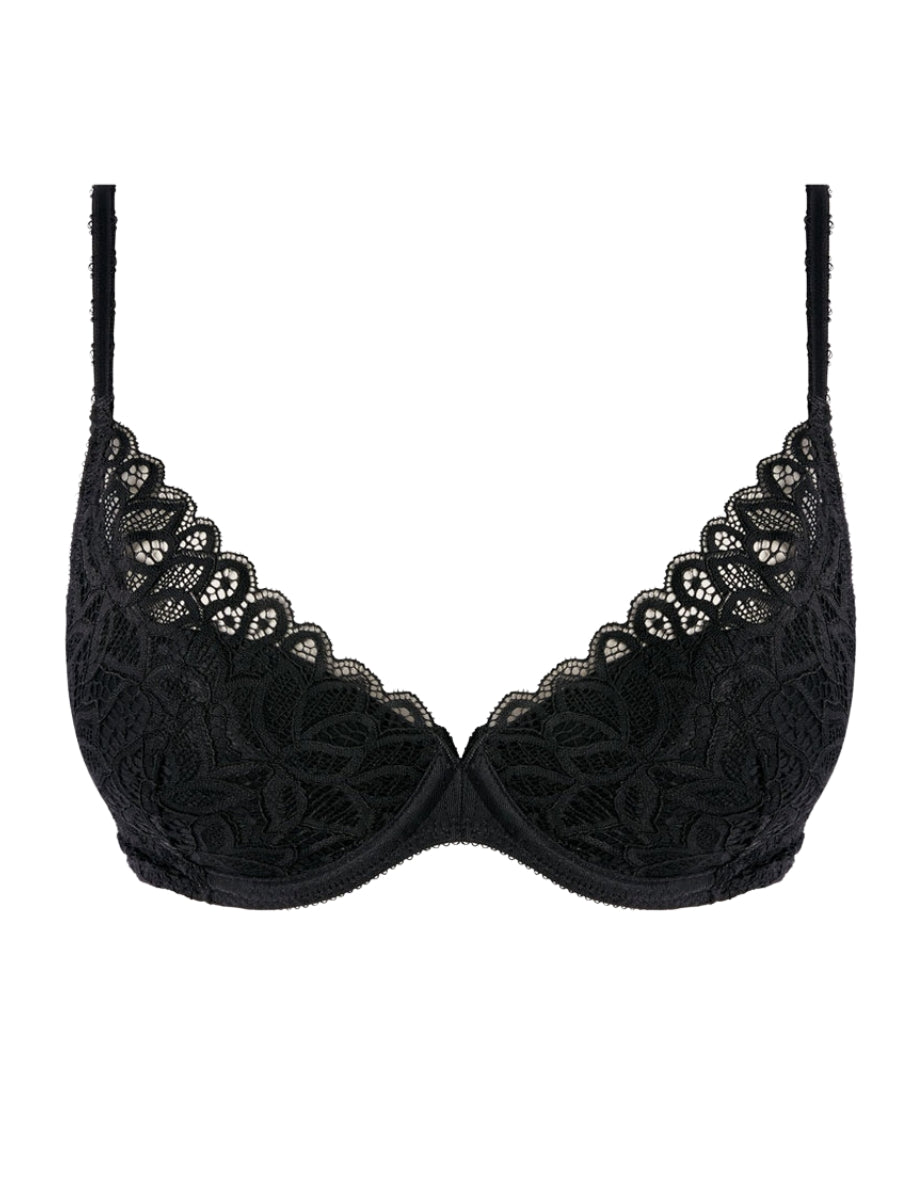 wacoal raffine plunge bra black