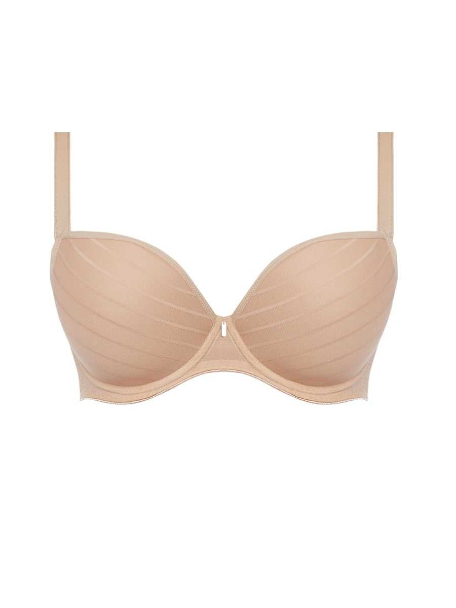 freya cameo moulded plunge bra sand